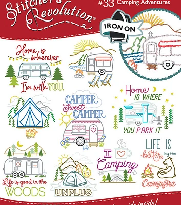 Stitcher's Revolution Camping Adventures Iron-on Transfers