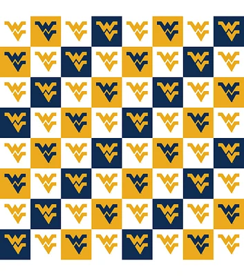 West Virginia University Mountaineers Cotton Fabric Collegiate Check