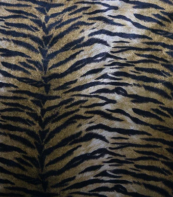 Orange & Black Tiger Print Halloween Suede Fabric by The Witching Hour