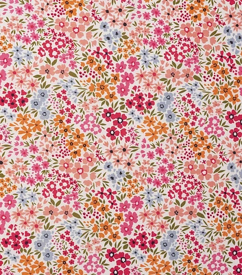 Floral on Pink Cotton Fabric by Keepsake Calico