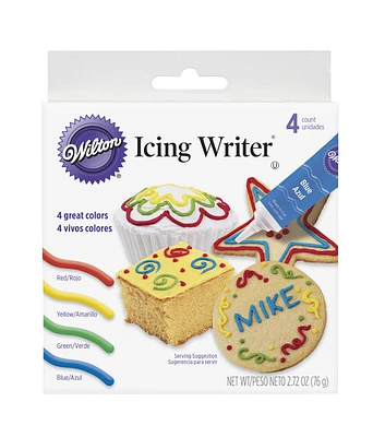 Wilton 4pk Primary Color Writing Icing Tubes