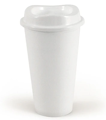 Plastic Travel Mug - White