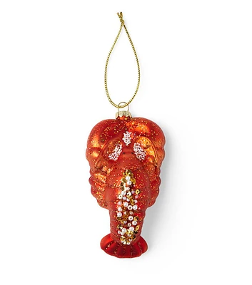 5.5" Christmas Red Lobster Glass Ornament by Place & Time