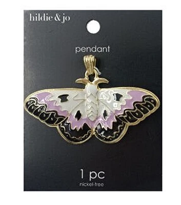 2" Purple White Butterfly Pendant by hildie & jo