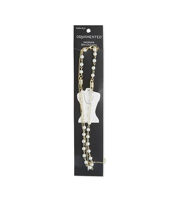 30" Gold Pearl & Bead Dual Chain Necklace by hildie & jo