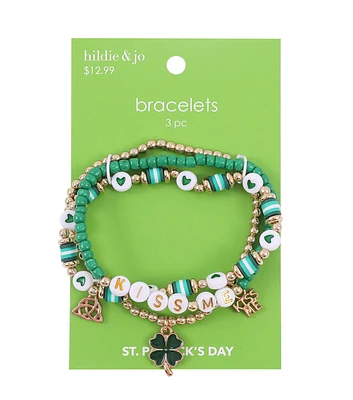 3ct St. Patrick's Day Clover & Knot Beaded Bracelets by hildie & jo