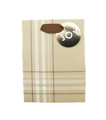 4" x 6" Christmas Brown Tartan Gift Bag by Place & Time