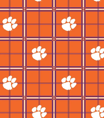 Clemson University Tigers Flannel Fabric 42" Plaid