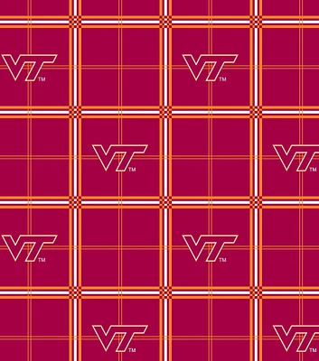 Virginia Tech Hokies Flannel Fabric 42" Plaid