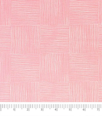 Singer White & Pink Striped Quilt Cotton Fabric