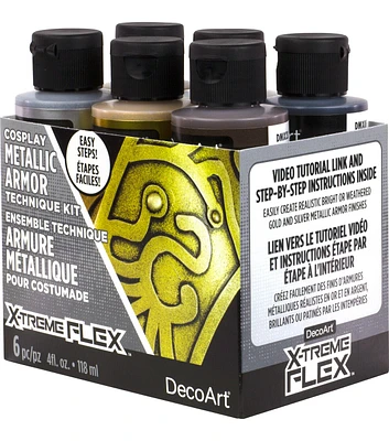 Decoart X Treme Flex Tech Kit Acrylic Metallic Armour 4oz