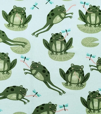 Green Frogs Nursery Cotton Fabric