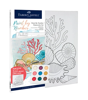 Faber Castell 12" x 12" Coastal Paint By Number Watercolor Kit