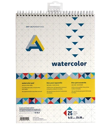 Art Alternatives Watercolor Pad Spiral Bound 9"x12"