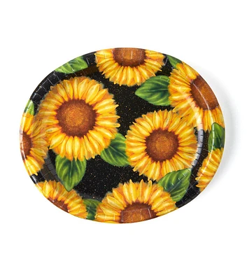 12" Fall Sunflowers Paper Oval Plates 8ct by Place & Time