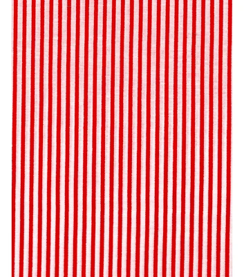 Red & White Stripes Christmas Cotton Fabric