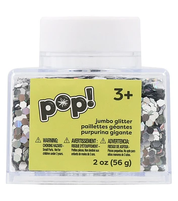 2oz Silver Holographic Jumbo Glitter by POP!