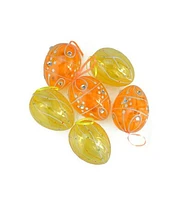 Northlight 3.25" Yellow and Orange Glitter Gem Easter Egg Ornaments 6ct