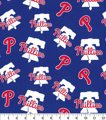 Fabric Traditions Philadelphia Phillies Cotton Fabric Logo Blue