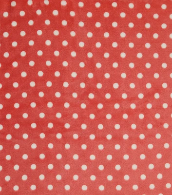 Red & White Polka Dot Sew Lush Fleece Fabric