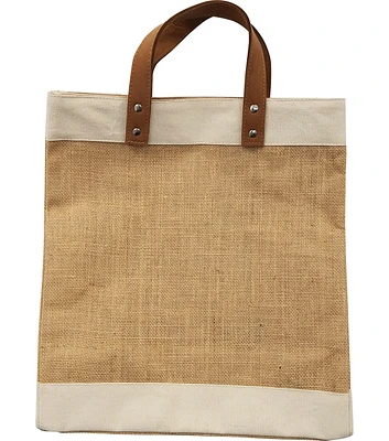 Jute Tote W Leather