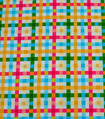 POP! Multi Bright Plaid Novelty Cotton Fabric