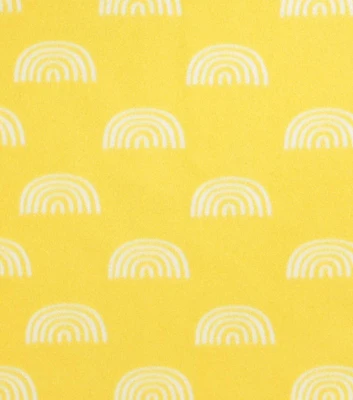 Rainbows on Yellow Craft Fleece Fabric by Happy Value