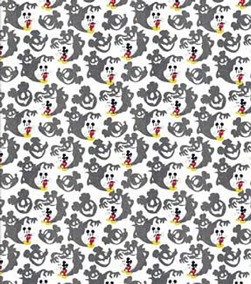 Disney Mickey Mouse Ghost Scare on White Halloween Cotton Fabric