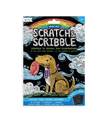 OOLY 7ct Mini Playful Pups Scratch & Scribble Art Kit