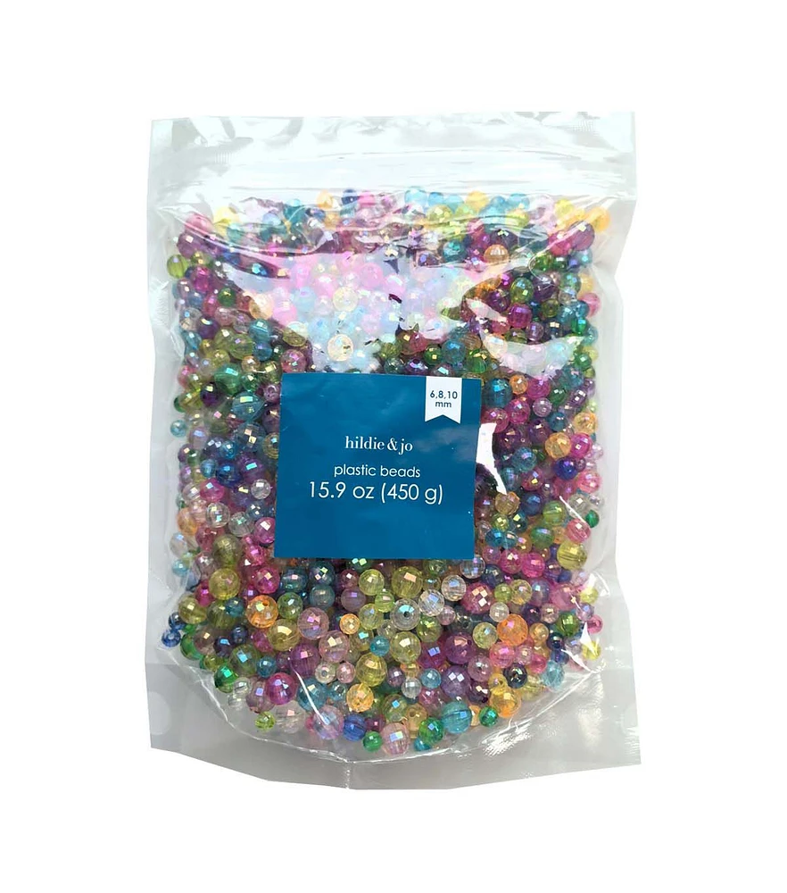 1lb Multicolor Iridescent Faceted Beads by hildie & jo