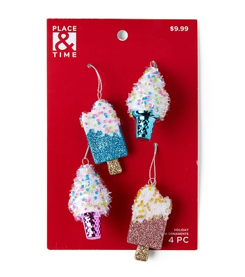 4ct Christmas Mini Ice Cream Ornaments by Place & Time