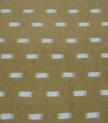 107" Wide Ikat Print on Tan Flannel Fabric