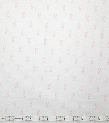 Breast Cancer Awareness Super Snuggle Light Pink Ribbon Flannel Fabric