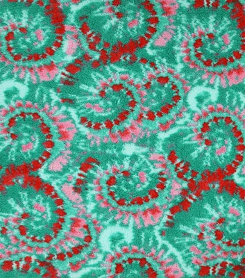 Green & Pink Tie Dye Swirls Sherpa Fabric