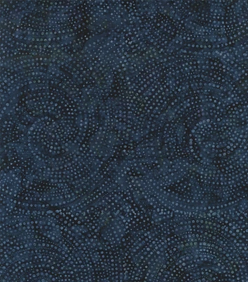 Hi Fashion Swirl Circle Dots Blue Batik Cotton Fabric