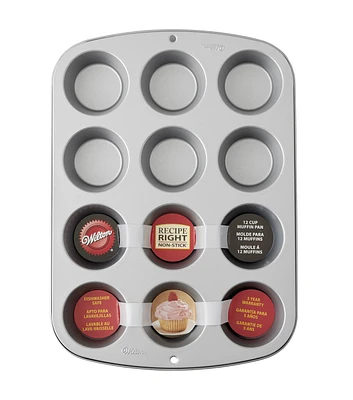 Wilton Recipe Right Muffin Pan, 12 Cup Non Stick Muffin Pan