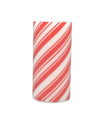 3" x 6" Christmas Candy Cane Pillar Candles by Place & Time