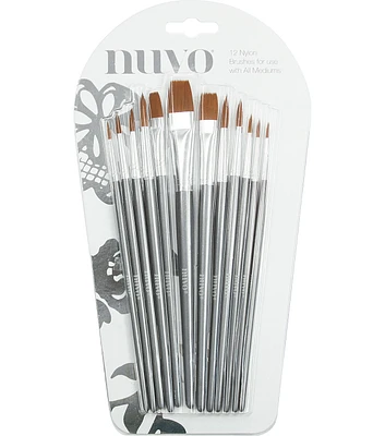 Nbyuvo  12 pk Nylon Paintbrushes