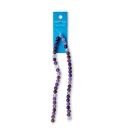 12" Purple Round Jade Stone Bead Strand by hildie & jo