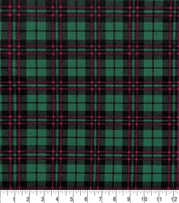 Red & Green Tartan Plaid Christmas Cotton Fabric