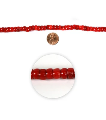 7" Red Coral Flat Strung Beads by hildie & jo