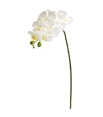 Nearly Natural 28" White Orchid Phalaenopsis Artificial Flower Stem 6ct