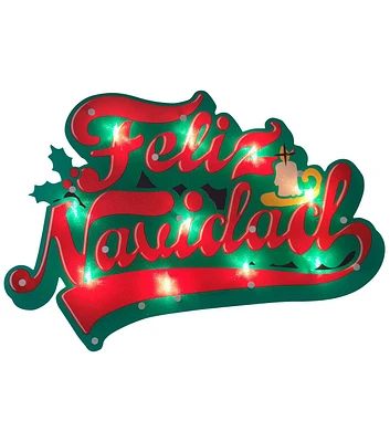 Northlight 18" Christmas Lighted Feliz Navidad Window Sign