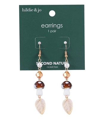 3" Fall Mushroom Dangle Earrings by hildie & jo