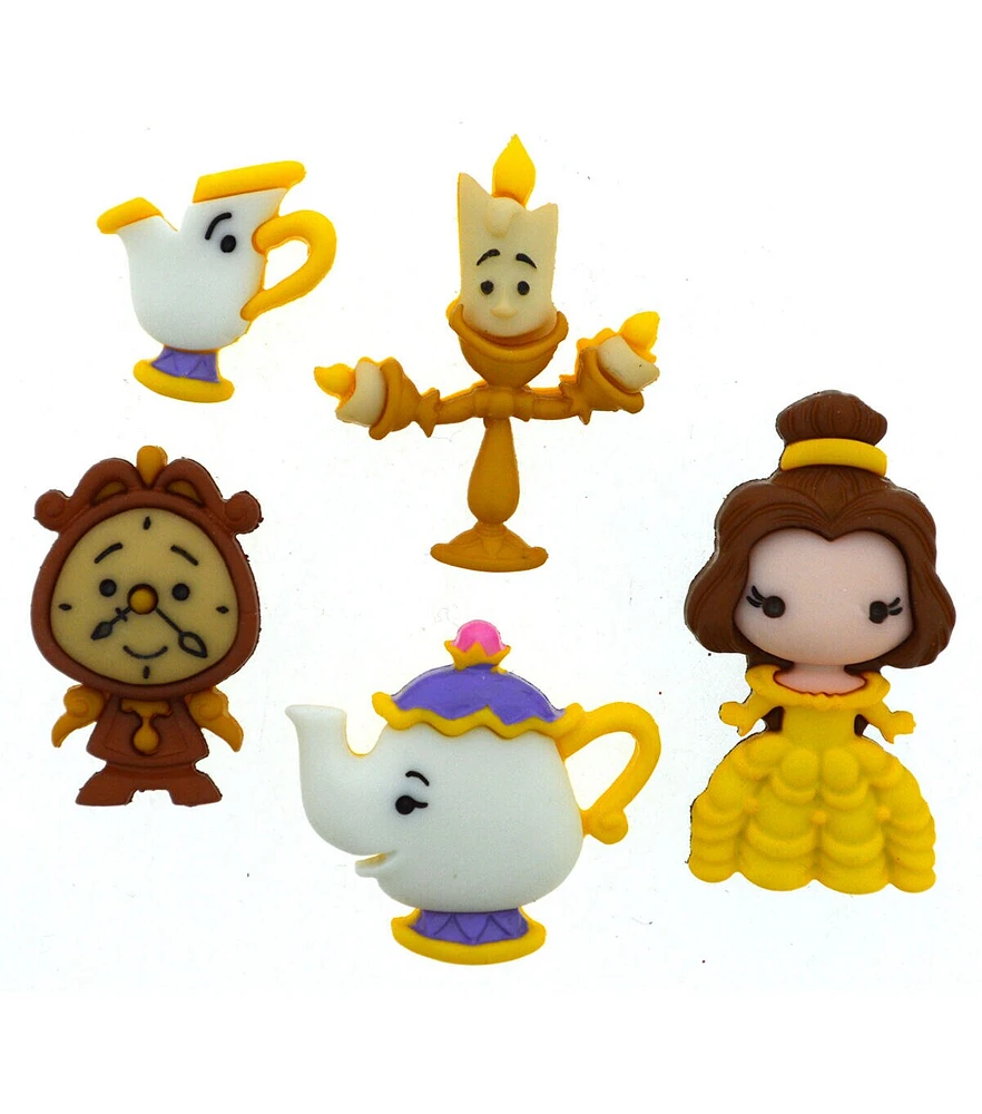 Dress It Up 5ct Disney Belle & Friends Shank Buttons