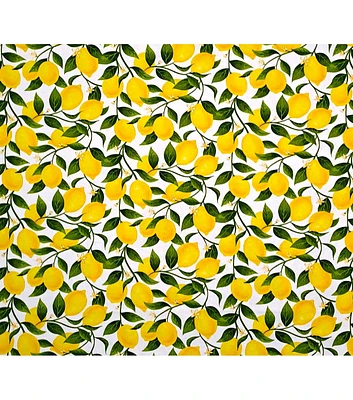 Lemon Branches on White Super Snuggle Flannel Fabric