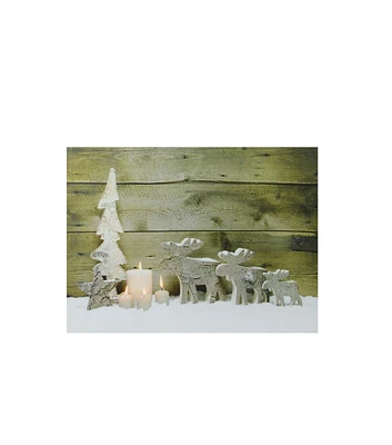 Northlight 12" x 16" Christmas LED Winter Wooden Moose Canvas Wall Art