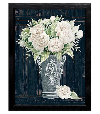 Timeless 12" x 16" Cream Perfect Peonies Framed Wall Print