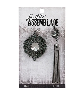 Tim Holtz Assemblage 2ct Adorned Bijou & Tassel Charms