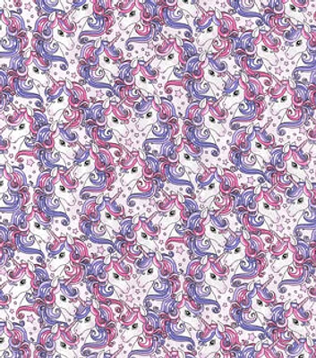 Purple Unicorns Novelty Cotton Fabric